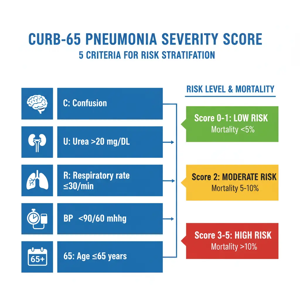 Pneumonia- Clinical Approach, Diagnosis & Management & Severity Assessment: CURB-65 and PSI Scores